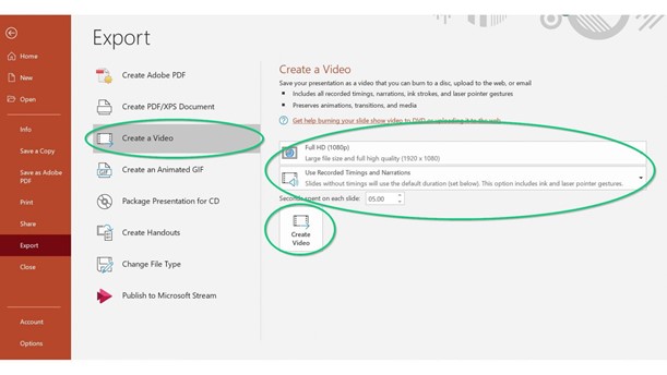 Image of how to save powerpoint recording