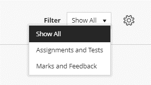 My Dundee activity stream filter drop down