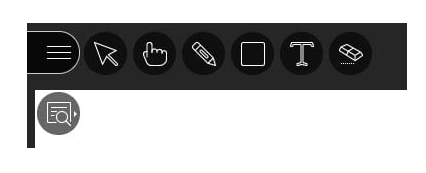 Screenshot of the icons for sharing the whiteboard or files in a Collaborate session.
