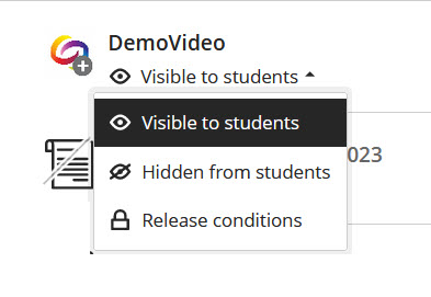 Blackboard ultra visibility setting drop-down