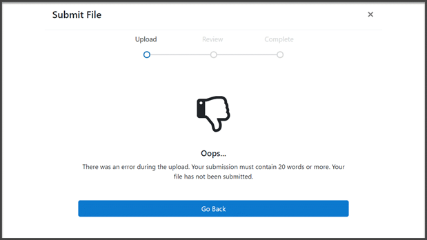 Turnitin submission error
