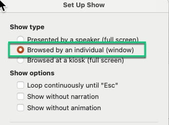 Choose Browsed by an individual (window) - 2nd item