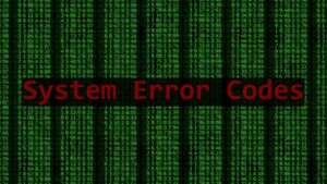 Image says System Error Codes