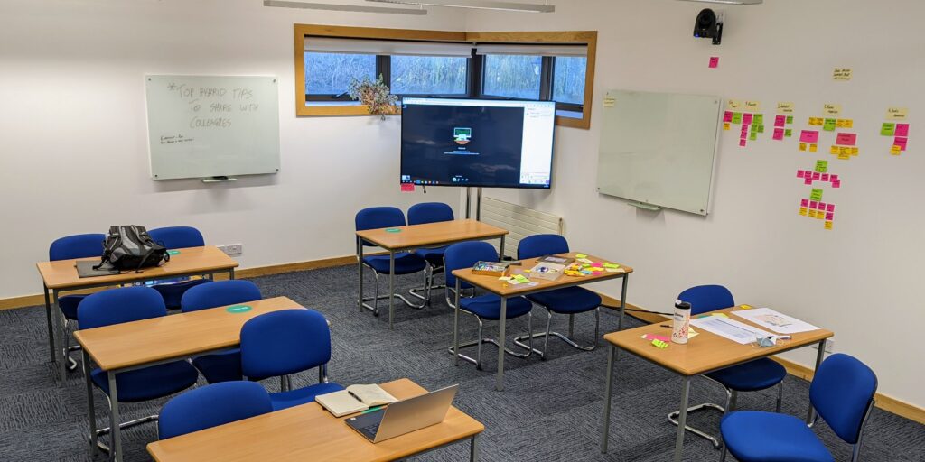 Image of the Eduzone with new equipment and furnature, ready for Dual Mode.