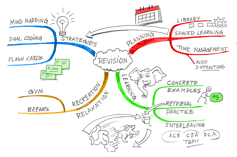 Illustrations of a mind map 