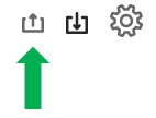 Screenshot of the upload icon in the gradebook.