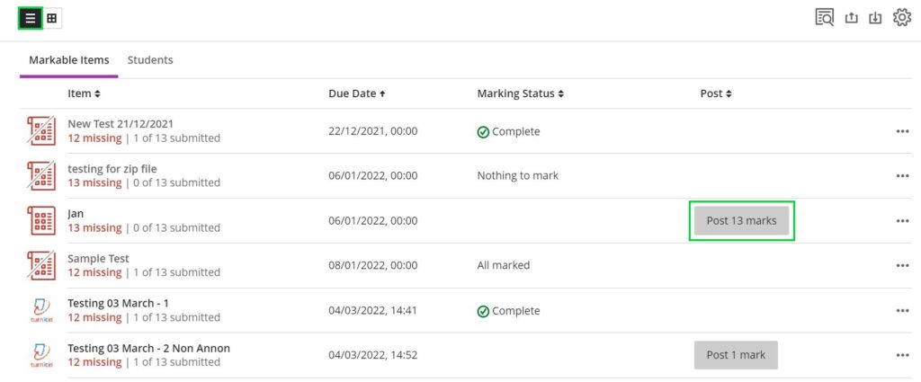 Gradebook Post Marks